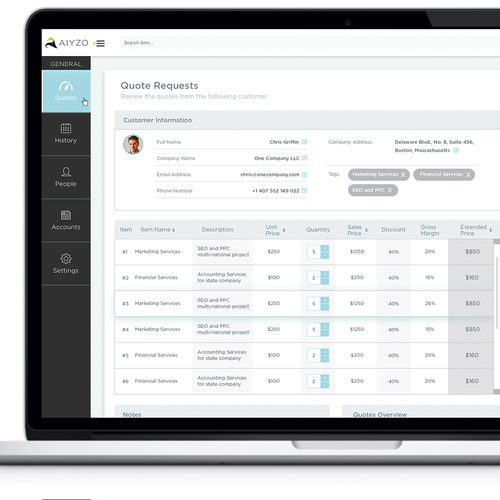 UI/UX Design for a Price Quoting Software Design by teoser