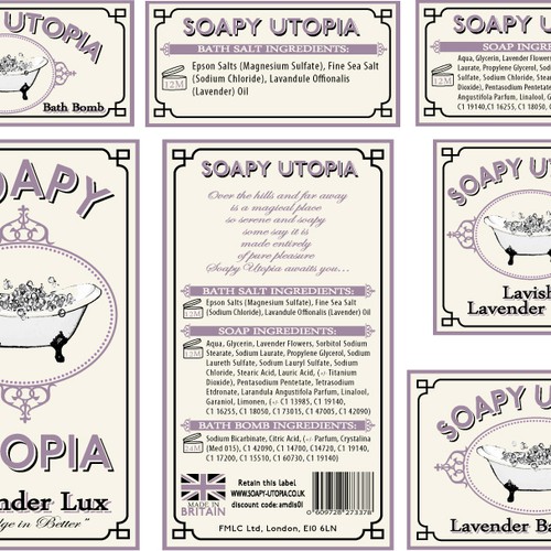 Help FMLC (Soapy Utopia) with a new print or packaging design Design por La De Da Designs