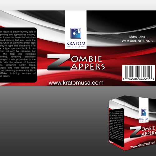 ZOMBIE ZAPPERS/EUPHORIA Product label for Kratom USA | Print or ...
