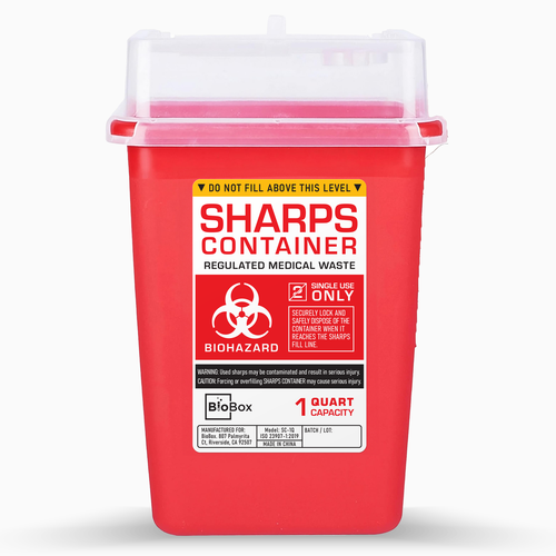 BioBox Sharps Container Label Layout Diseño de Sebastian Rubio