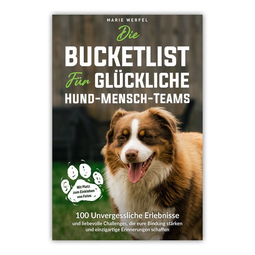 Design a harmonious, cute cover for a dog & human bucketlist Design by A_Ndesign