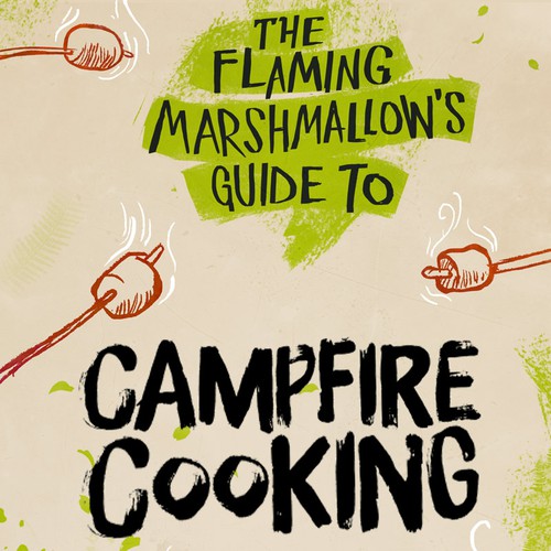 Create a cover design for a cookbook for camping. Diseño de ilustreishon