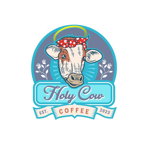 Design an Eye Catching Country Vibe Coffee Logo for "Holy Cow Coffee" Design by ifux