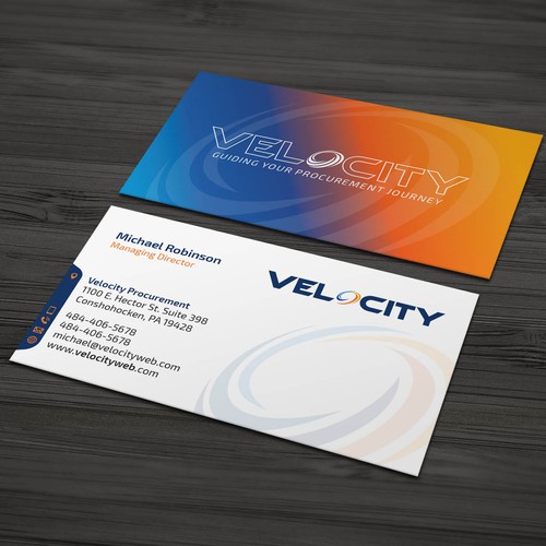 Velocity Procurement - Logo Rebranding - Business Card Design Design by Tcmenk