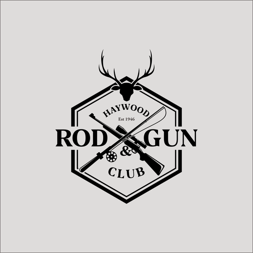 Logo for Rod and Gun Club established in 1946 in Western NC Design by 2K Desain