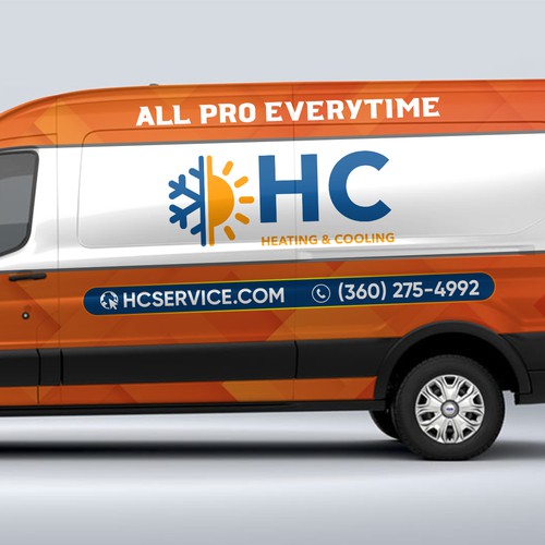 Design a Heating and Cooling Co Wrap in Orange Design by AdrianC_Designer✅