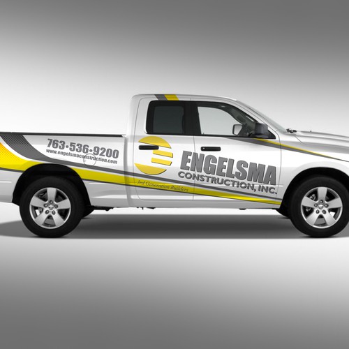 Professional General Contractor Truck Graphics Design by J.Chaushev