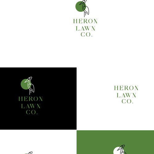 Modern Lawn Care Business with Heron Design by Decodya Concept