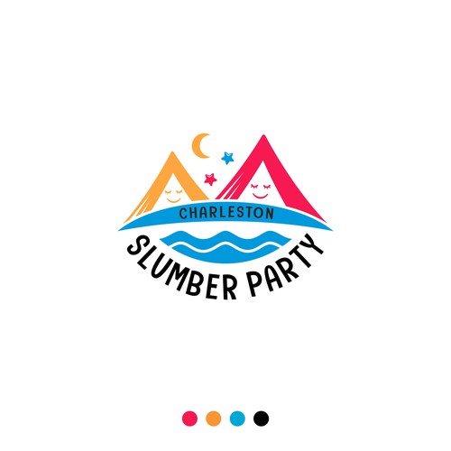 Cute slumber party tent company logo incorporating the Charleston Ravenel bridge Design by Yoe_Std