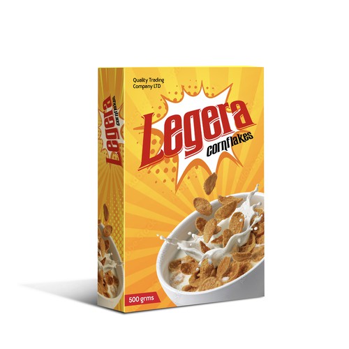 Premium cereal breakfast packaging (Corn Flakes) Design by sougatacreative