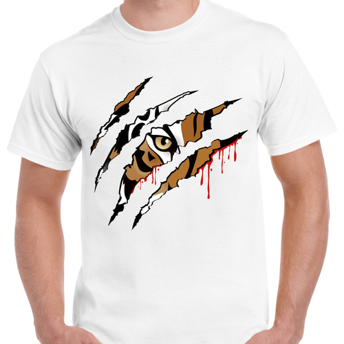 Unique tiger and claw tshirt design - design for us long term