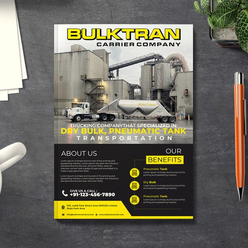 Trucking company marketing flyer Design by websmartusa