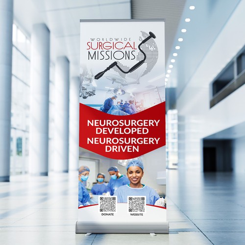 Surgical Non-Profit needs two 33x84in retractable banners for exhibitions Diseño de Saqi.KTS