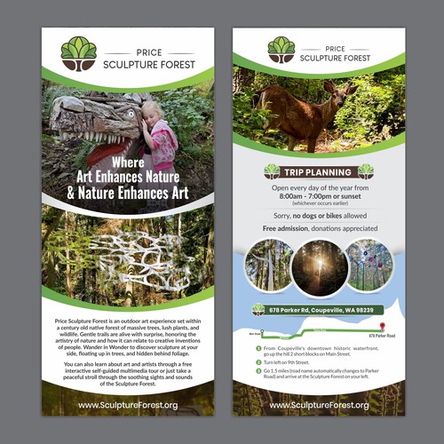 Enticing Rack Card for Unique and Fun Sculpture Park Nature Preserve Design by Dzine Solution