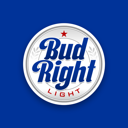 Bud Right.  The great new American Beer for good ol' fashioned American beer drinkers. Design by Voos Studio