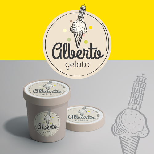 We need a creative interesting logo for gelato bar "Alberto Gelato Bar" Design by LOGStudio