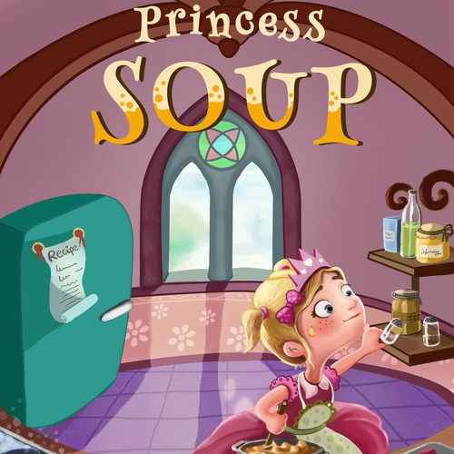 "Princess Soup" children's book cover design Design by LBarros