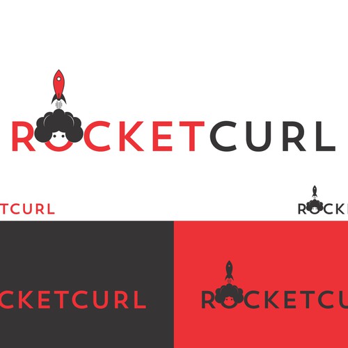 Create a capturing vintage Rocket logo for RocketCurl. Design by chandra.k