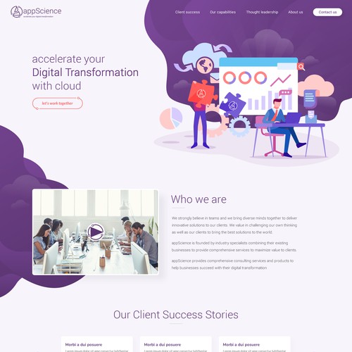 Cloud consulting company needs a sophisticated and inspiring website that stands out Design by MyCreativeMind