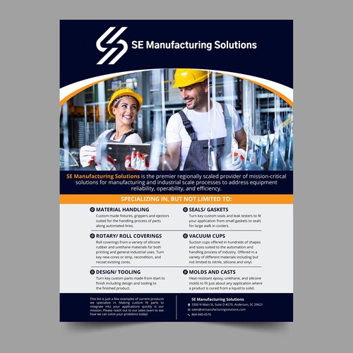 Clean single page line card for potential customers Design by Xnine