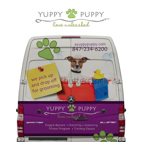 Car Wrap! Make our doggie daycare van the talk of the town! Car