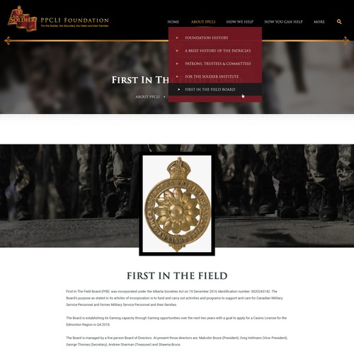 Design PPCLI Foundation website por Infinityデザイナー