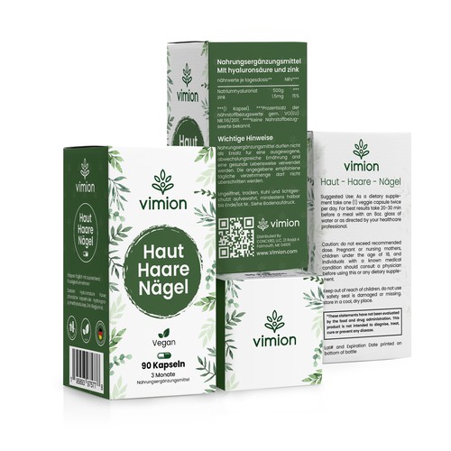 Packaging design for a German brand of high-quality food supplements Design by Designlifelk