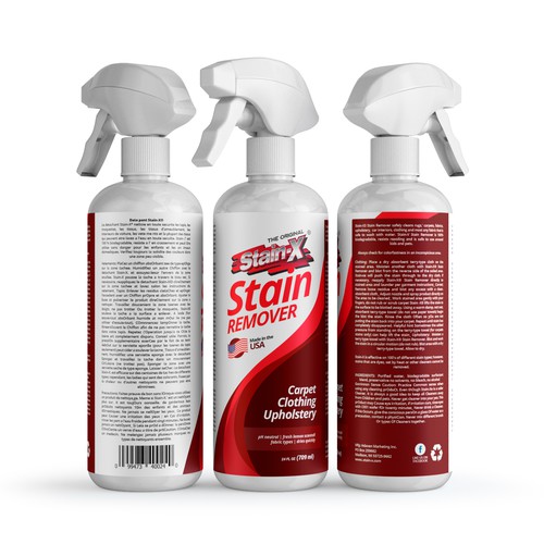 StainX Stain Remover Redesign Product label contest