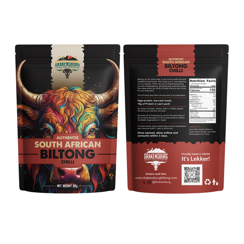 Hipster professional adventure biltong food packaging Design by syakuro
