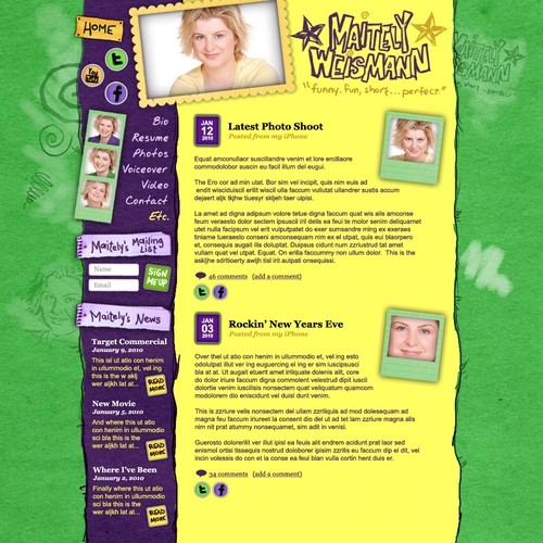 ~**Creative Design for Sassy/Quirky/Fun New York City Actress**~ デザイン by KT Design, LLC