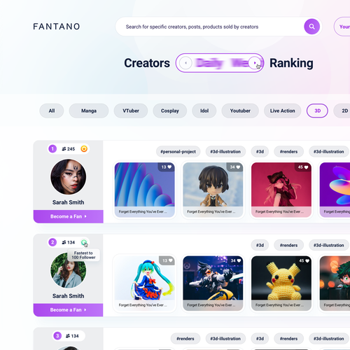 Design a membership fan club site where Japanese creators connect with English speaking supporters Design by Alex Capellan.