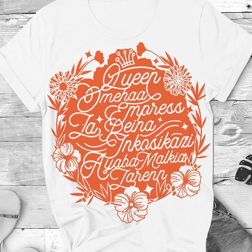 African Diaspora "QUEEN" Dialect T-Shirt Design Design by SORENKOgraph