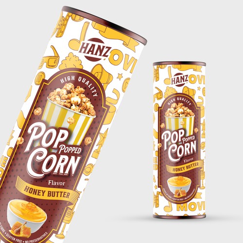 Premium Quality Popped Pop Corn Packaging Design réalisé par Davi Giolo ★