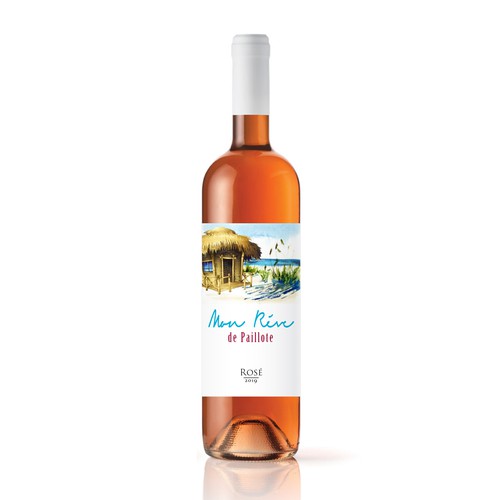 Rosé Wine Label " Mon rêve de Paillote" ("My dream of beach bar") Design by Dragan Jovic