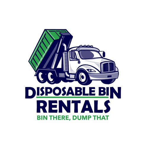 Cartoon-Style Truck Logo Design For Roll off Disposal Bin Rental Company Design by patrimonio
