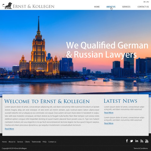 "Kanzlei möchte Mandanten für den russischen Markt gewinnen!" winning Web page design