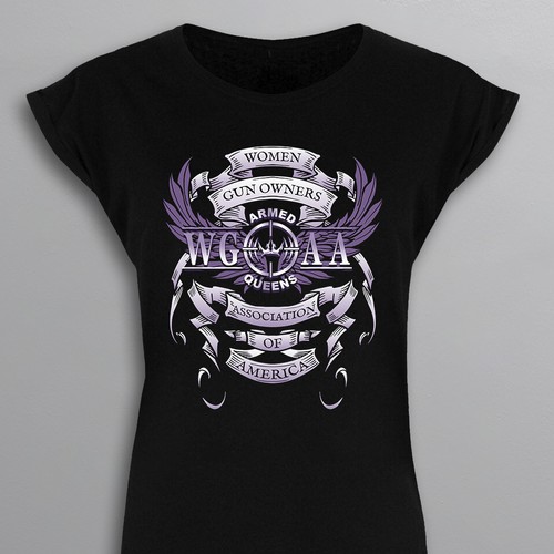 Heavy metal angel graphic sketch for female gun owner apparel Design by ✅dsgrapiko ✅