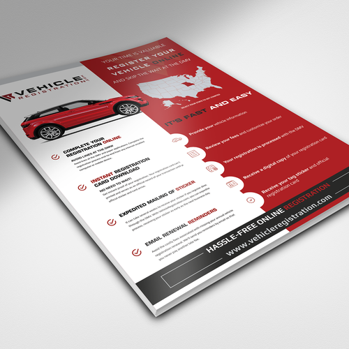 One-Page Flyer for VehicleRegistration.com Design by Sunyo