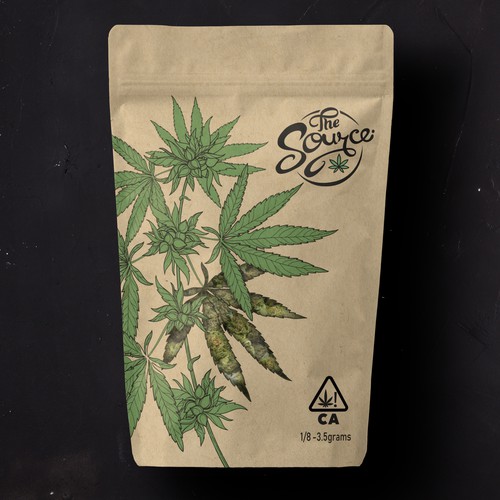 Cannabis Flower Bag Design Design by ░md