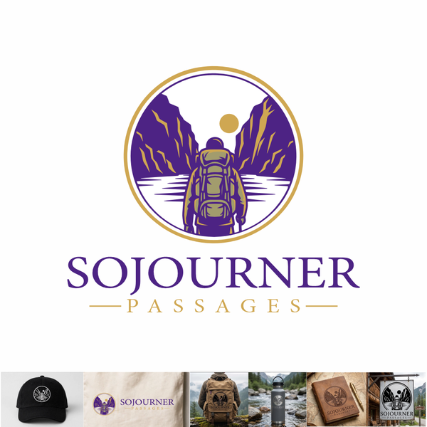Design by Batsuichi Studio titled "Bold Outdoor Adventure Logo Concept for Sojourner Passages"