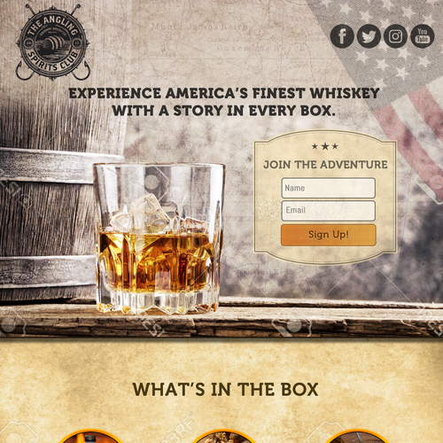 Attractive whiskey of the month club landing page. | Landing page design  contest | 99designs
