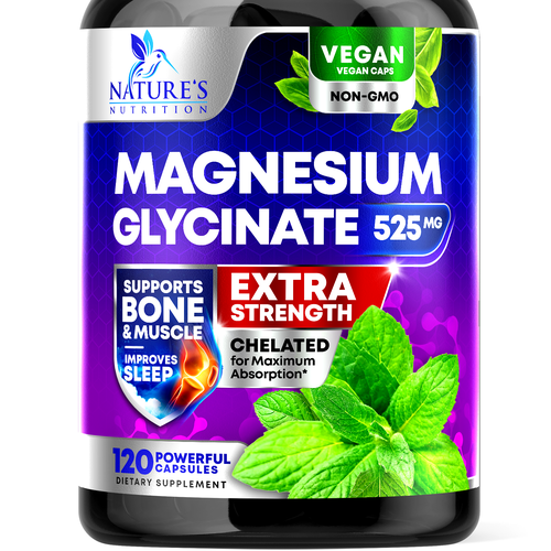 Natural Magnesium Glycinate Design needed for Nature's Nutrition Design by rembrandtjurin