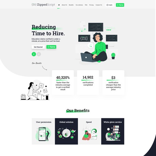 Design a Modern 1 page website for a software Startup! Design by Pixel Clear design