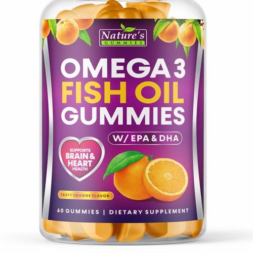 Tasty Omega 3 Fish Oil Gummies Design needed for Nature's Gummies Design by GenScythe