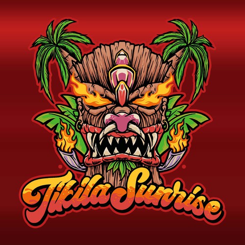 Tiki inspired race car logo Design by Luki Unio