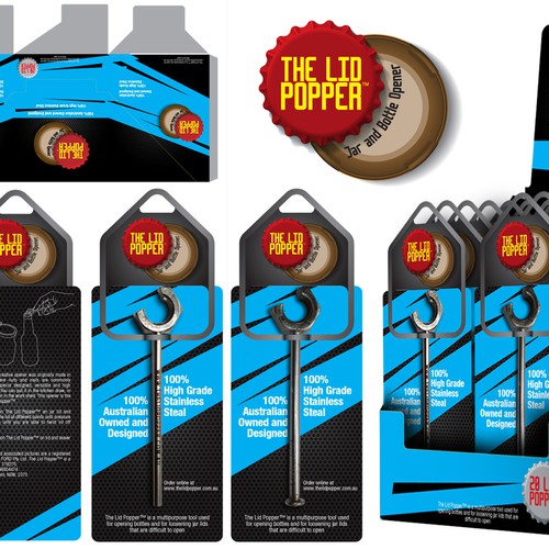 The Lid Popper  (jar and bottle opener) needs packaging Design by Rumon79
