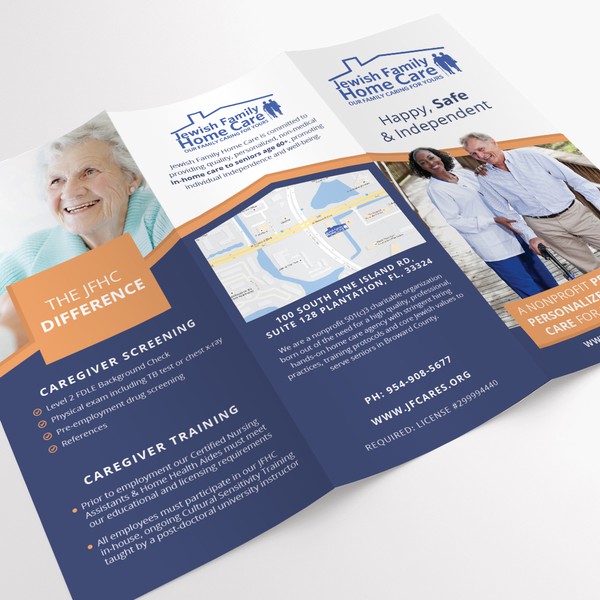 Design by Nebojsa D. titled "Tri-fold brochure for Jewish Family Home Care"
