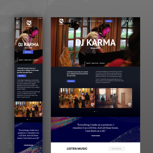 dj karma - playing good music since 2007 Design by ⚡️DesignBull⚡️