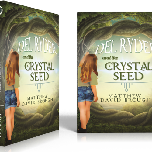 Create an eye catching book cover for middle grade fantasy adventure, Del Ryder and the Crystal Seed Design by RoseannaWhiteDesigns