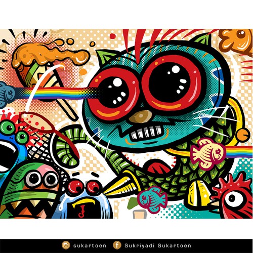 Creative Chaos colorful street art design Ontwerp door SukArt0en